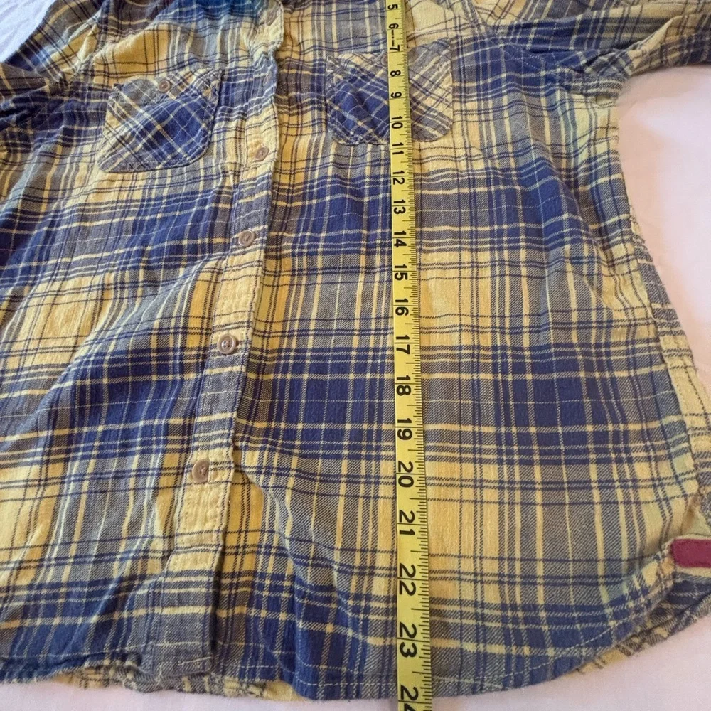 American Eagle Outfitters Yellow and Blue Checkered Shirt Kids size 14 Western